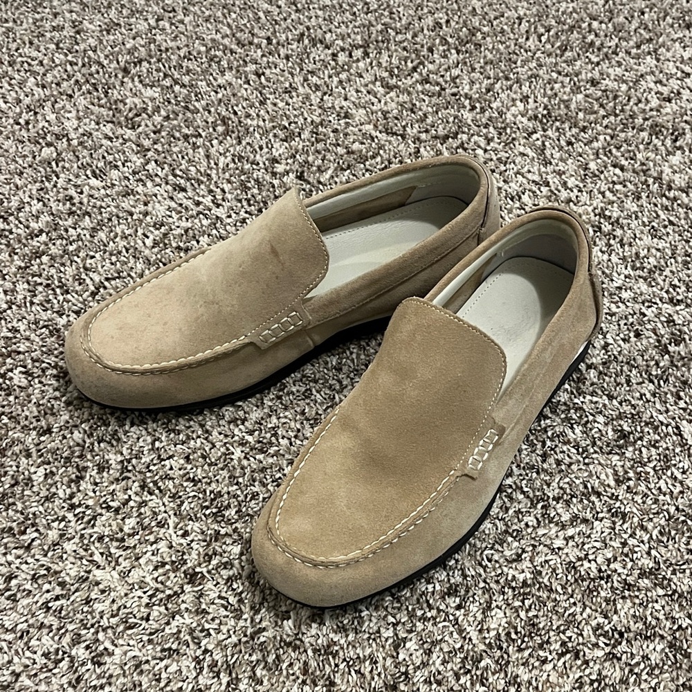 Men's Suede Slip-On Loafers in Tan